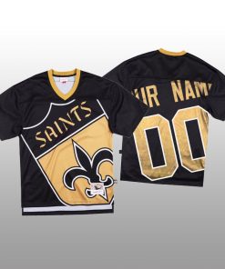 NFL New Orleans Saints Custom Black Men's Mitchell & Nell Big Face Fashion Limited NFL Jersey