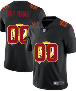 Washington Redskins Custom Men's Nike Team Logo Dual Overlap Limited NFL Jersey Black