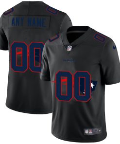 New England Patriots Custom Men's Nike Team Logo Dual Overlap Limited NFL Jersey Black