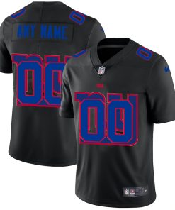 New York Giants Custom Men's Nike Team Logo Dual Overlap Limited NFL Jersey Black
