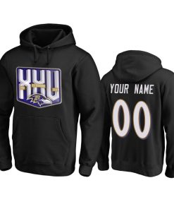 Baltimore Ravens Custom Men's Black Team 25th Season Pullover Hoodie