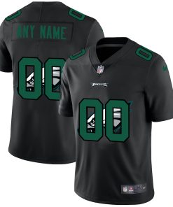 Philadelphia Eagles Custom Men's Nike Team Logo Dual Overlap Limited NFL Jersey Black