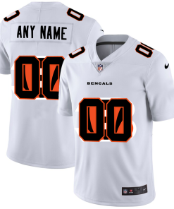 Cincinnati Bengals Custom White Men's Nike Team Logo Dual Overlap Limited NFL Jersey
