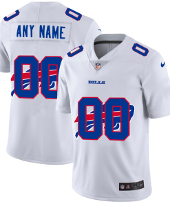 Buffalo Bills Custom White Men's Nike Team Logo Dual Overlap Limited NFL Jersey