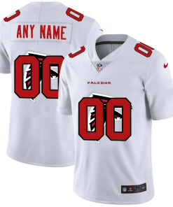 Atlanta Falcons Custom White Men's Nike Team Logo Dual Overlap Limited NFL Jersey