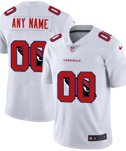 Arizona Cardinals Custom White Men's Nike Team Logo Dual Overlap Limited NFL Jersey