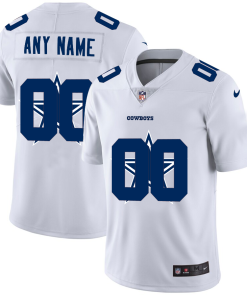 Dallas Cowboys Custom White Men's Nike Team Logo Dual Overlap Limited NFL Jersey