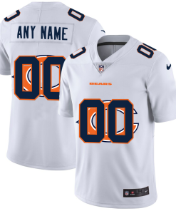 Chicago Bears Custom White Men's Nike Team Logo Dual Overlap Limited NFL Jersey