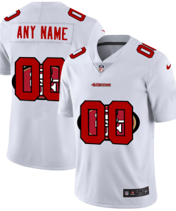 San Francisco 49ers Custom White Men's Nike Team Logo Dual Overlap Limited NFL Jersey