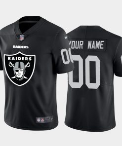 Las Vegas Raiders Custom Black Men's Nike Big Team Logo Vapor Limited NFL Jersey