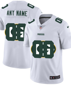 Green Bay Packers Custom White Men's Nike Team Logo Dual Overlap Limited NFL Jersey