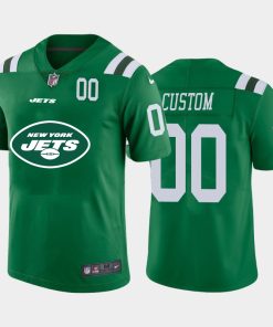 New York Jets Custom Green Men's Nike Big Team Logo Player Vapor Limited NFL Jersey