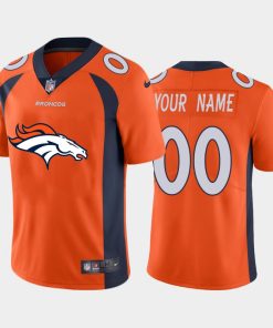 Denver Broncos Orange Custom Men's Nike Big Team Logo Vapor Limited NFL Jersey
