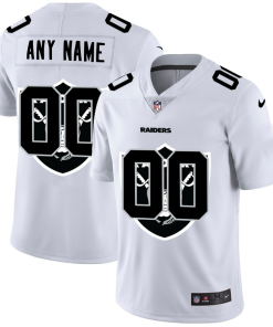 Las Vegas Raiders Custom White Men's Nike Team Logo Dual Overlap Limited NFL Jersey