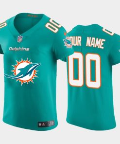 Miami Dolphins Custom Aqua Green Men's Nike Big Team Logo Elite NFL Jersey