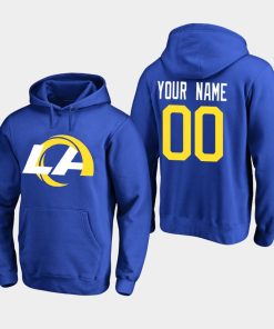 Los Angeles Rams Custom Men's 2020 New Logo Royal Pullover Hoodie