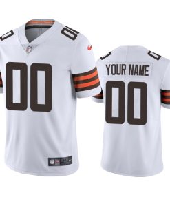 Cleveland Browns Custom Men's Nike White 2020 Vapor Limited Jersey