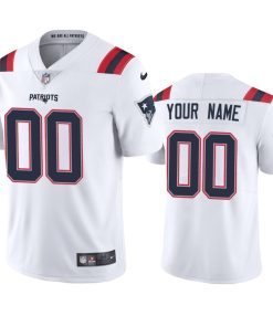 New England Patriots Custom Men's Nike White 2020 Vapor Limited Jersey