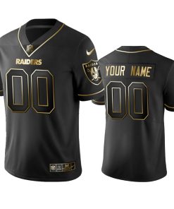 Raiders Custom Men's Stitched NFL Vapor Untouchable Limited Black Golden Jersey