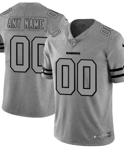 Las Vegas Raiders Custom Men's Nike Gray Gridiron II Vapor Untouchable Limited NFL Jersey
