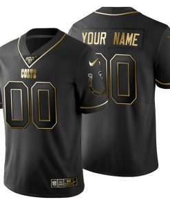 Indianapolis Colts Custom Men's Nike Black Golden Limited NFL 100 Jersey
