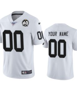 Nike Raiders Custom White 60th Anniversary Vapor Limited Stitched NFL 100th Season Jersey