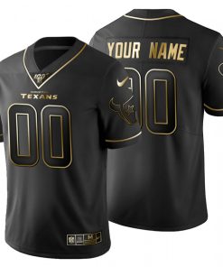 Houston Texans Custom Men's Nike Black Golden Limited NFL 100 Jersey