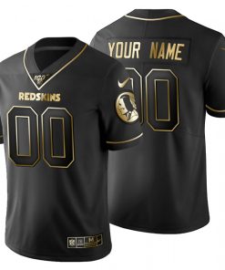 Washington Redskins Custom Men's Nike Black Golden Limited NFL 100 Jersey