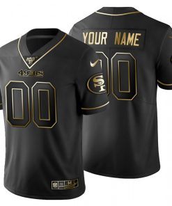 San Francisco 49ers Custom Men's Nike Black Golden Limited NFL 100 Jersey