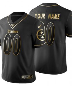 Pittsburgh Steelers Custom Men's Nike Black Golden Limited NFL 100 Jersey