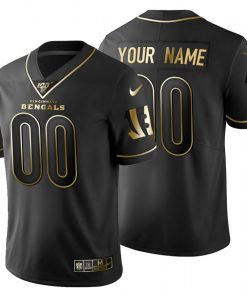Cincinnati Bengals Custom Men's Nike Black Golden Limited NFL 100 Jersey