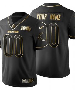 Chicago Bears Custom Men's Nike Black Golden Limited NFL 100 Jersey