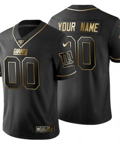 New York Giants Custom Men's Nike Black Golden Limited NFL 100 Jersey