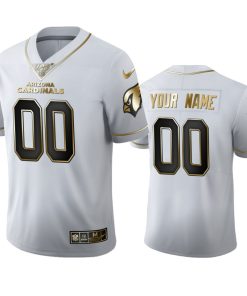 Arizona Cardinals Custom Men's Nike White Golden Edition Vapor Limited NFL 100 Jersey