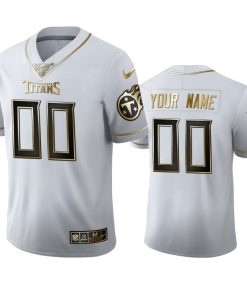 Tennessee Titans Custom Men's Nike White Golden Edition Vapor Limited NFL 100 Jersey