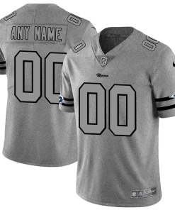 Los Angeles Rams Custom Men's Nike Gray Gridiron II Vapor Untouchable Limited NFL Jersey