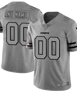 Kansas City Chiefs Custom Men's Nike Gray Gridiron II Vapor Untouchable Limited NFL Jersey