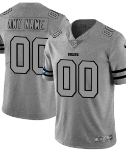 Indianapolis Colts Custom Men's Nike Gray Gridiron II Vapor Untouchable Limited NFL Jersey