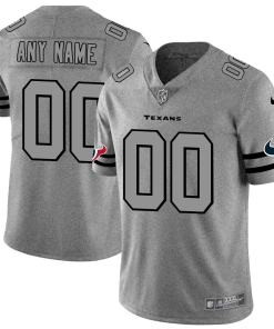 Houston Texans Custom Men's Nike Gray Gridiron II Vapor Untouchable Limited NFL Jersey