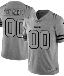 Green Bay Packers Custom Men's Nike Gray Gridiron II Vapor Untouchable Limited NFL Jersey