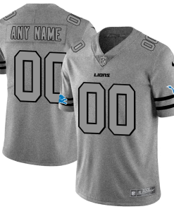 Detroit Lions Custom Men's Nike Gray Gridiron II Vapor Untouchable Limited NFL Jersey
