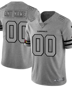 Arizona Cardinals Custom Men's Nike Gray Gridiron II Vapor Untouchable Limited NFL Jersey