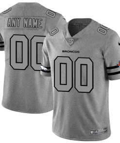 Denver Broncos Custom Men's Nike Gray Gridiron II Vapor Untouchable Limited NFL Jersey