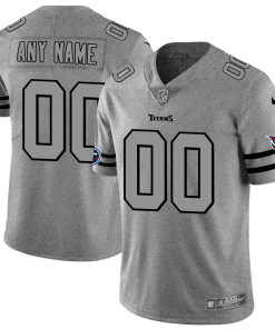 Tennessee Titans Custom Men's Nike Gray Gridiron II Vapor Untouchable Limited NFL Jersey