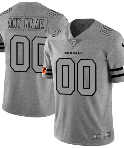 Cincinnati Bengals Custom Men's Nike Gray Gridiron II Vapor Untouchable Limited NFL Jersey