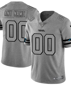 Carolina Panthers Custom Men's Nike Gray Gridiron II Vapor Untouchable Limited NFL Jersey