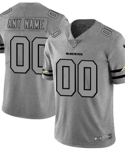 Baltimore Ravens Custom Men's Nike Gray Gridiron II Vapor Untouchable Limited NFL Jersey