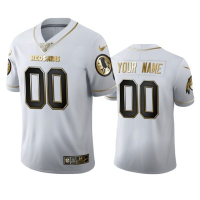 Washington Redskins Custom Men's Nike White Golden Edition Vapor Limited NFL 100 Jersey