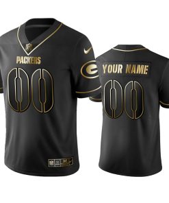 Packers Custom Men's Stitched NFL Vapor Untouchable Limited Black Golden Jersey