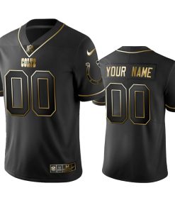 Colts Custom Men's Stitched NFL Vapor Untouchable Limited Black Golden Jersey